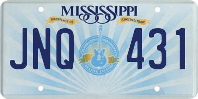 MS license plate JNQ431