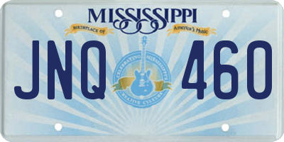 MS license plate JNQ460