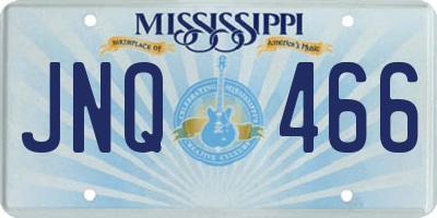 MS license plate JNQ466