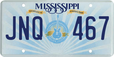 MS license plate JNQ467