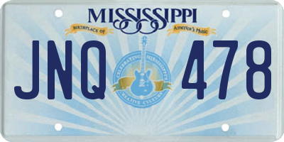 MS license plate JNQ478