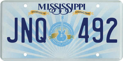 MS license plate JNQ492