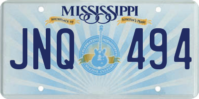 MS license plate JNQ494