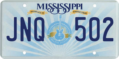 MS license plate JNQ502