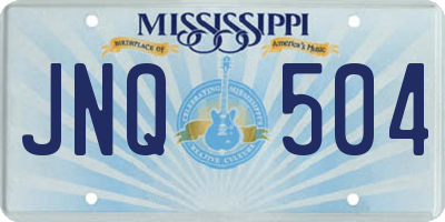 MS license plate JNQ504