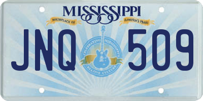 MS license plate JNQ509
