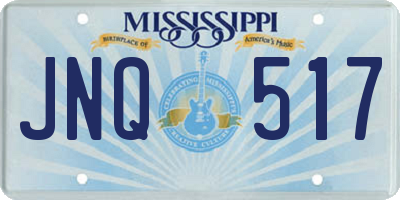 MS license plate JNQ517