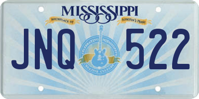 MS license plate JNQ522
