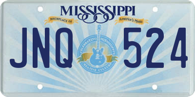 MS license plate JNQ524