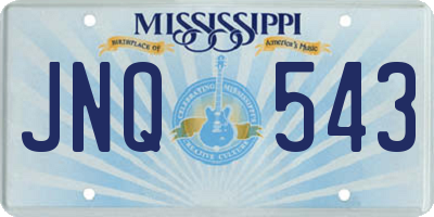 MS license plate JNQ543