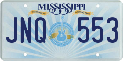MS license plate JNQ553
