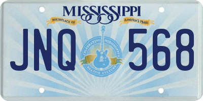 MS license plate JNQ568