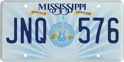 MS license plate JNQ576