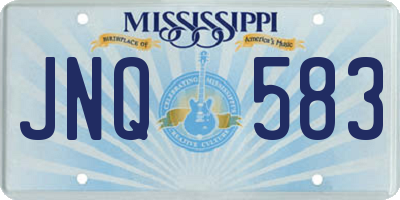 MS license plate JNQ583