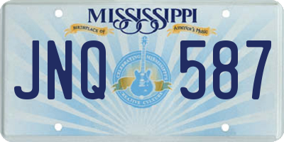 MS license plate JNQ587