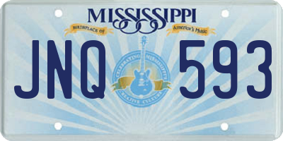 MS license plate JNQ593