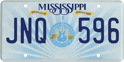MS license plate JNQ596