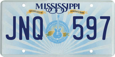 MS license plate JNQ597