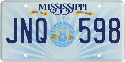 MS license plate JNQ598