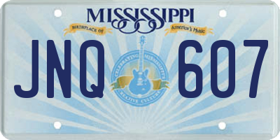 MS license plate JNQ607