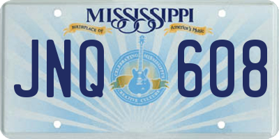 MS license plate JNQ608