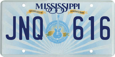 MS license plate JNQ616