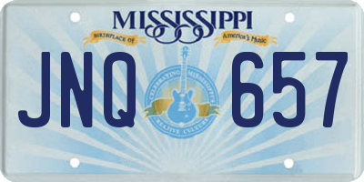 MS license plate JNQ657