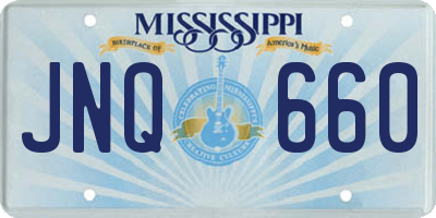 MS license plate JNQ660