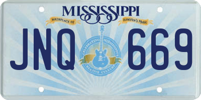MS license plate JNQ669