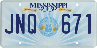 MS license plate JNQ671