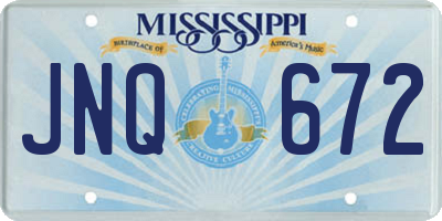 MS license plate JNQ672