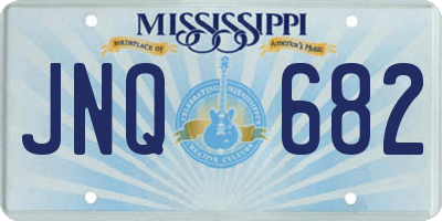 MS license plate JNQ682