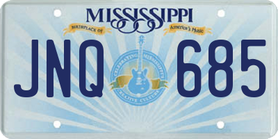 MS license plate JNQ685