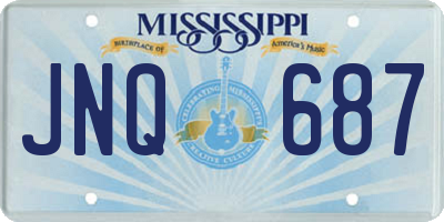 MS license plate JNQ687