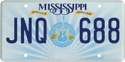 MS license plate JNQ688