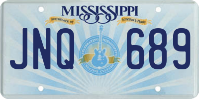 MS license plate JNQ689
