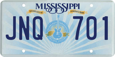 MS license plate JNQ701