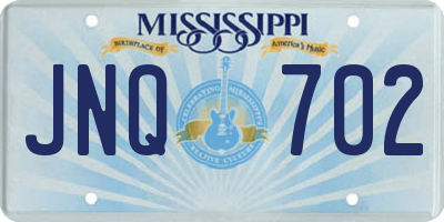 MS license plate JNQ702