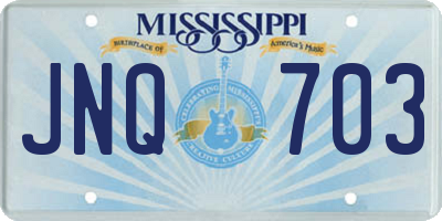 MS license plate JNQ703