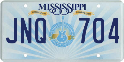 MS license plate JNQ704
