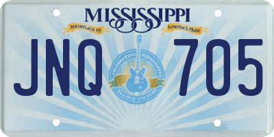 MS license plate JNQ705