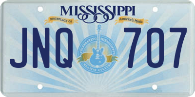 MS license plate JNQ707