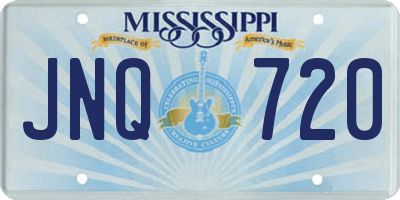 MS license plate JNQ720