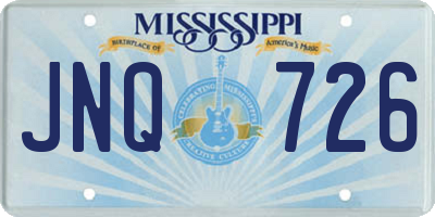 MS license plate JNQ726