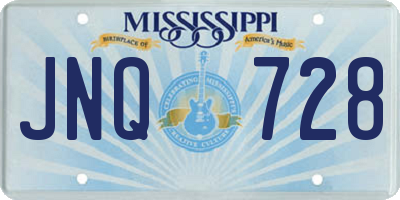 MS license plate JNQ728