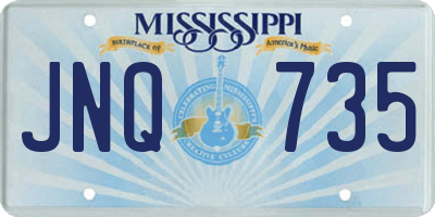 MS license plate JNQ735