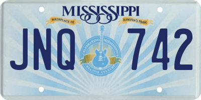MS license plate JNQ742