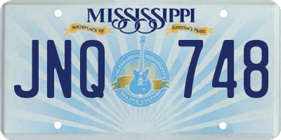 MS license plate JNQ748