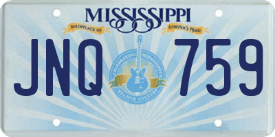 MS license plate JNQ759