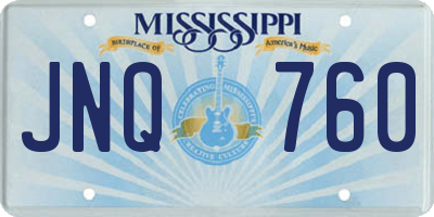 MS license plate JNQ760